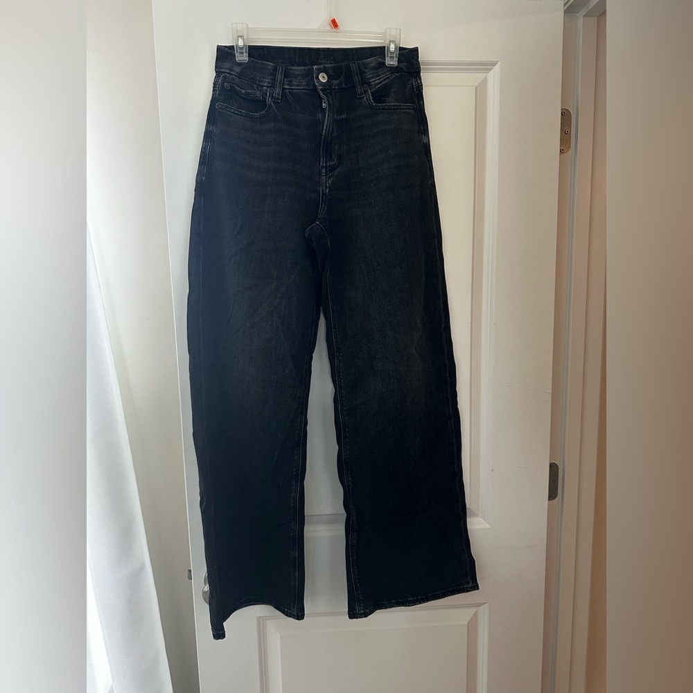 American Eagle High-Rise Wide Leg Black Jeans